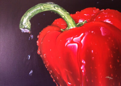 Water drops on Capsicum